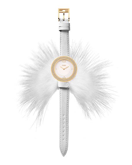 Fendi My Way Watch with Removable Fur Glamy, 